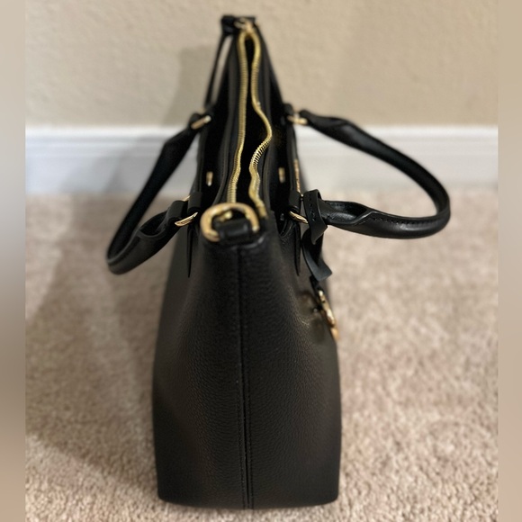 Michael Kors Austen Small Pebbled Leather Satchel Shoulder Black New - Picture 7 of 11